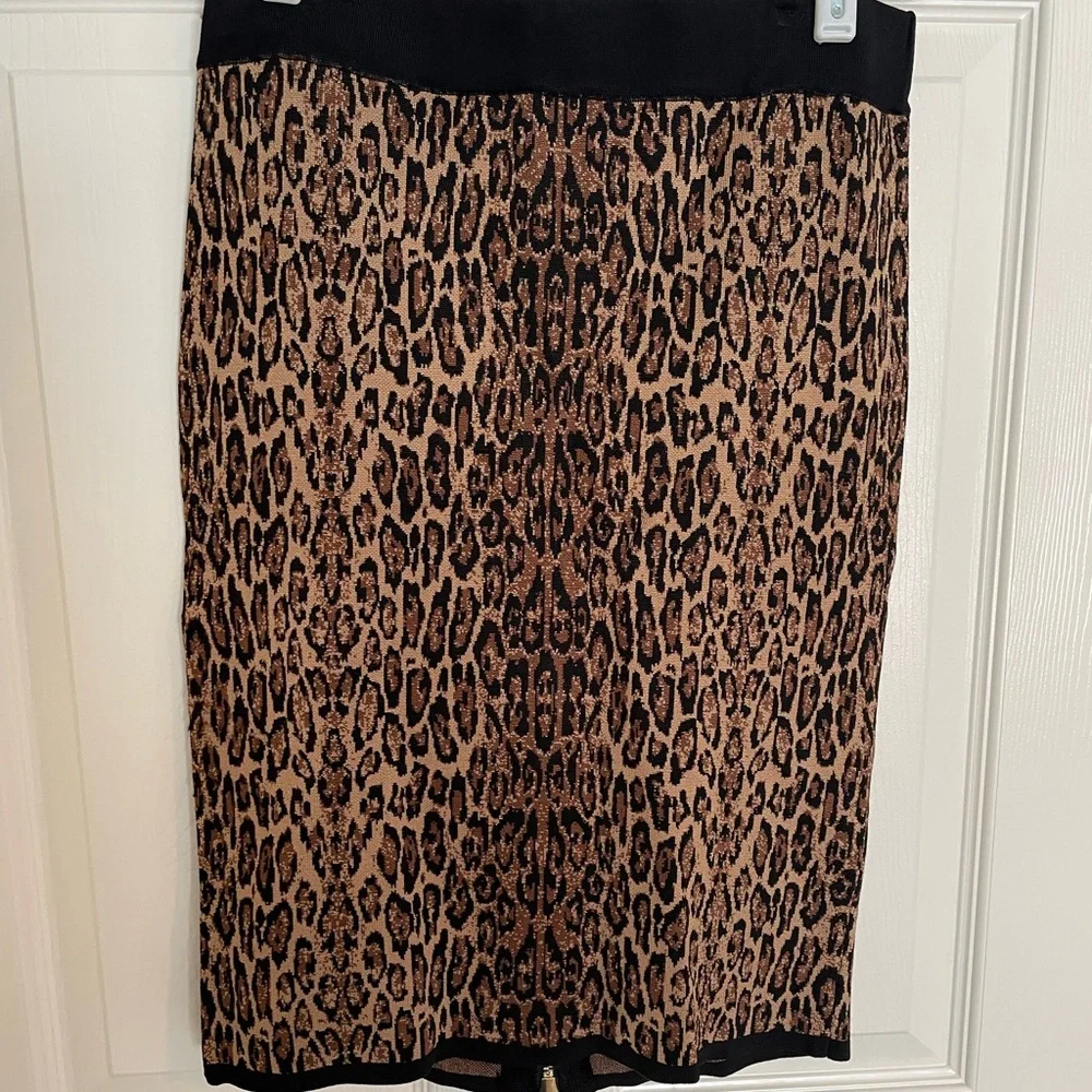 Cache leopard double zip skirt - Picture 1 of 10